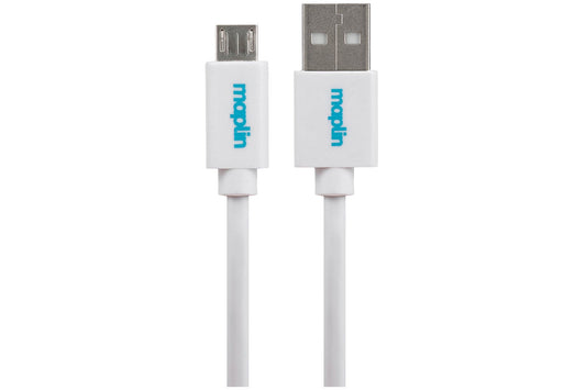 Maplin USB-A to Micro USB-B Cable - White