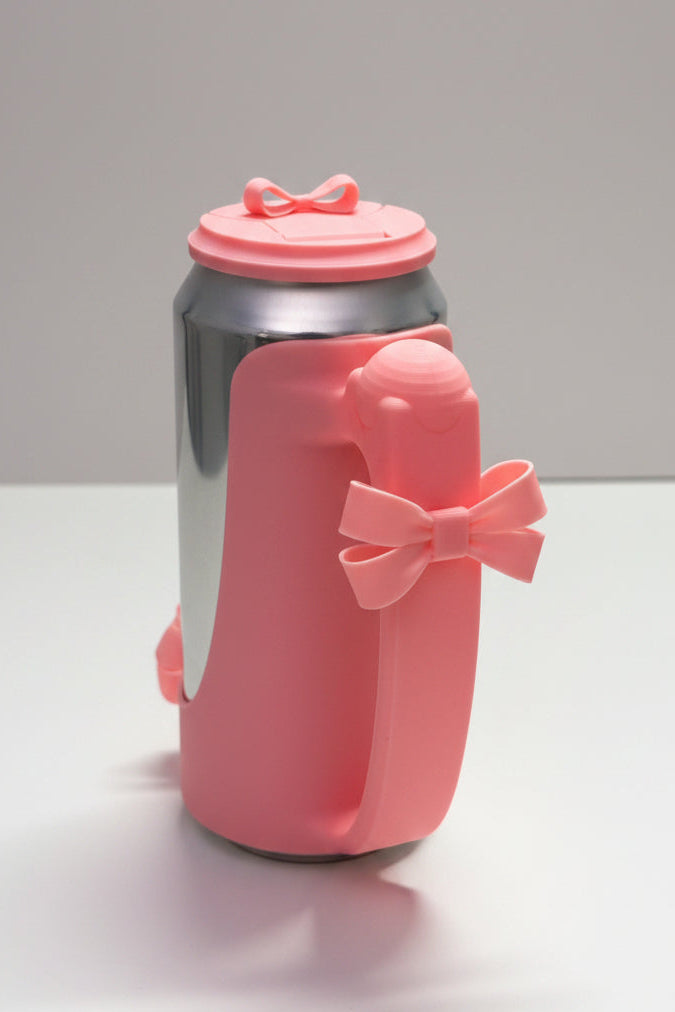 500ml Can Holder with Pink Bows – Reusable Cute Drink Sleeve & Can Cozy