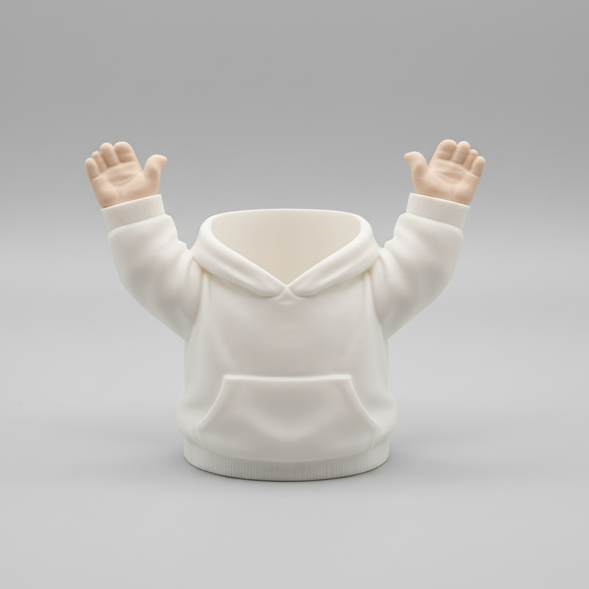 Hoodie Can Holder, Novelty Drink Can Holder with Hands, Cute Desk Cup Holder, Creative Beverage Holder for 330ml Cans, Gaming Room, Office, Kitchen & Gift