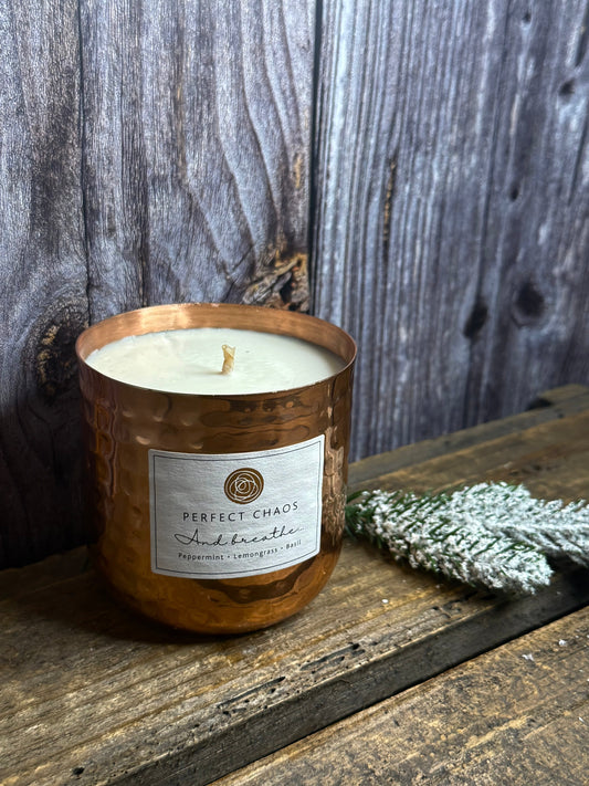 Copper Dimpled Candle - And Breathe