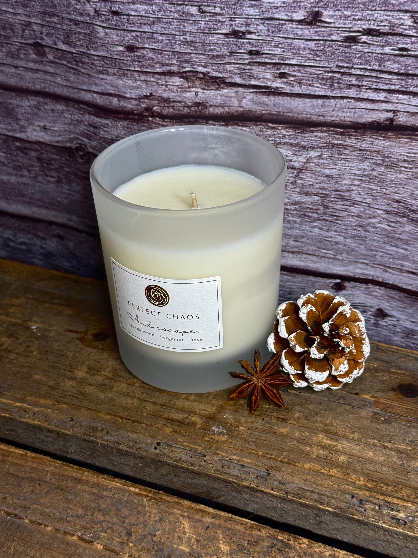 Frosted Glass Candle - And Escape