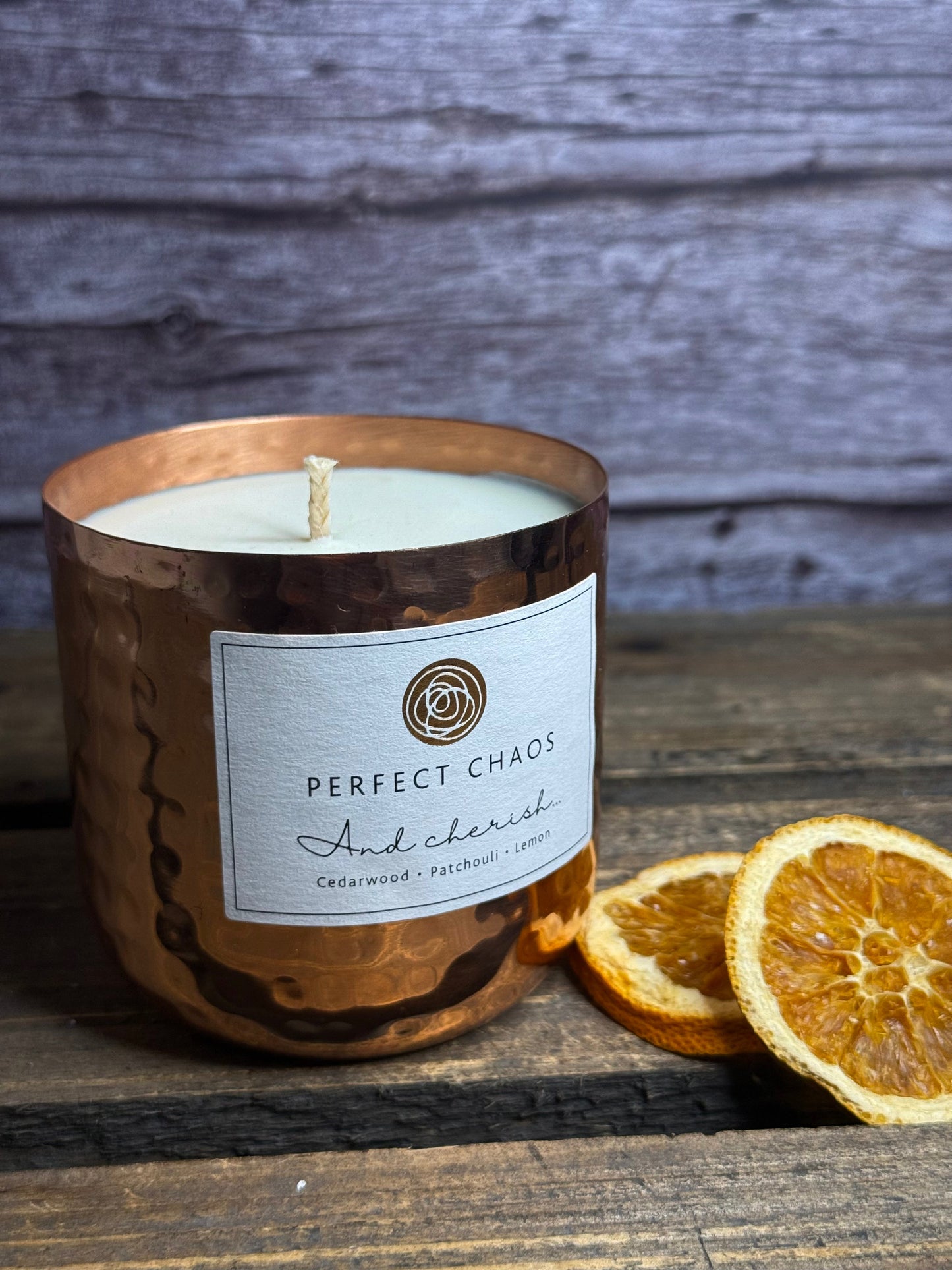 Copper Dimpled Candle - And Cherish