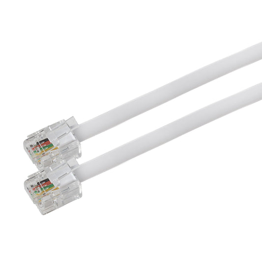Maplin RJ11 to RJ11 6P4C Telephone Modem Lead - White, 5m
