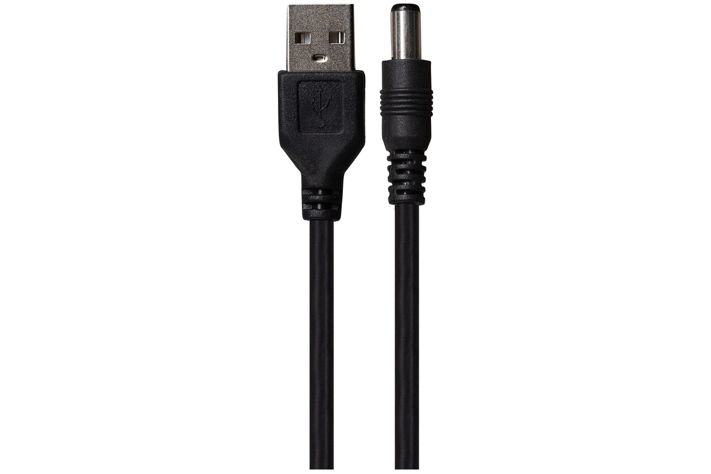 Maplin Power Supply Cable USB-A to 2.1 x 5.5 x 10mm Plug - Black, 1m