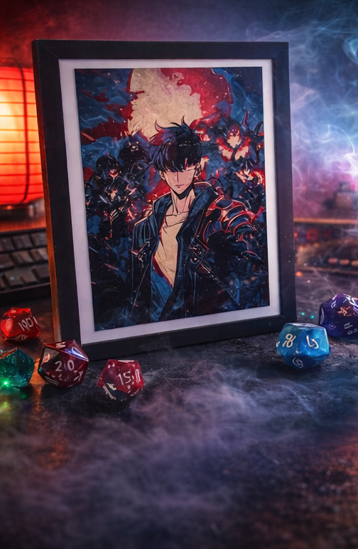 Solo Leveling Sung Jin-Woo 3D Printed HueForge Anime Wall Art