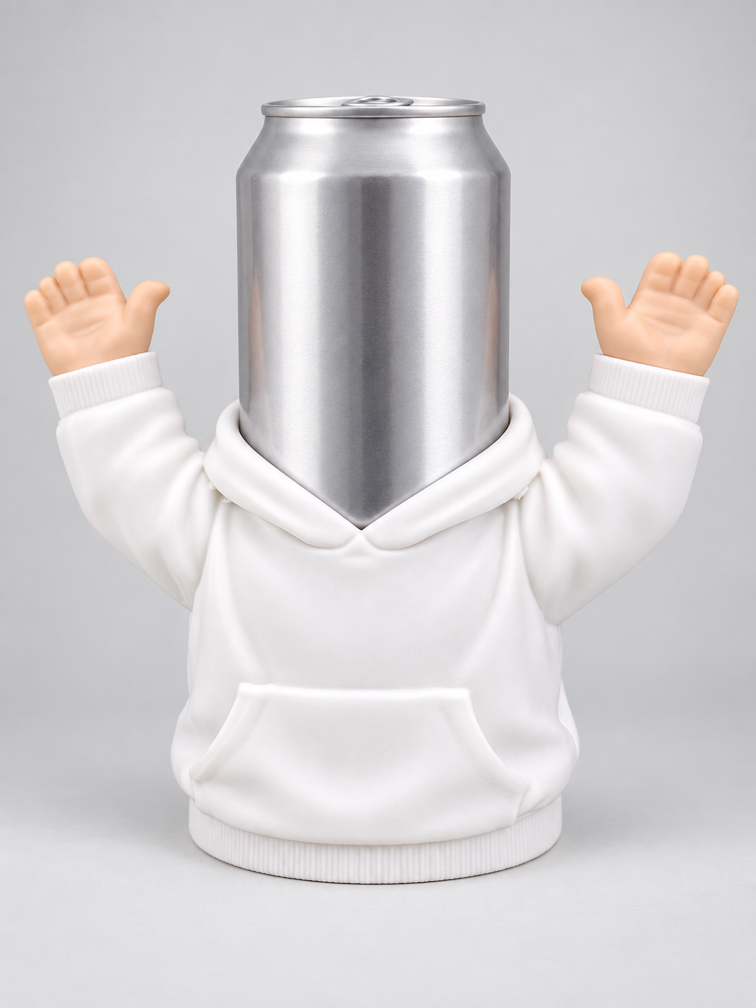 Hoodie Can Holder, Novelty Drink Can Holder with Hands, Cute Desk Cup Holder, Creative Beverage Holder for 330ml Cans, Gaming Room, Office, Kitchen & Gift