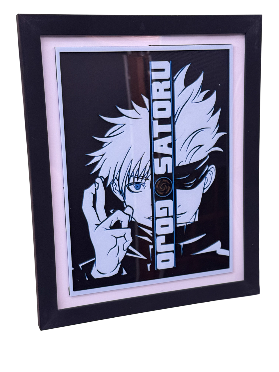 Satoru Gojo 3D Printed HueForge Wall Art – Jujutsu Kaisen Anime 💙⚡