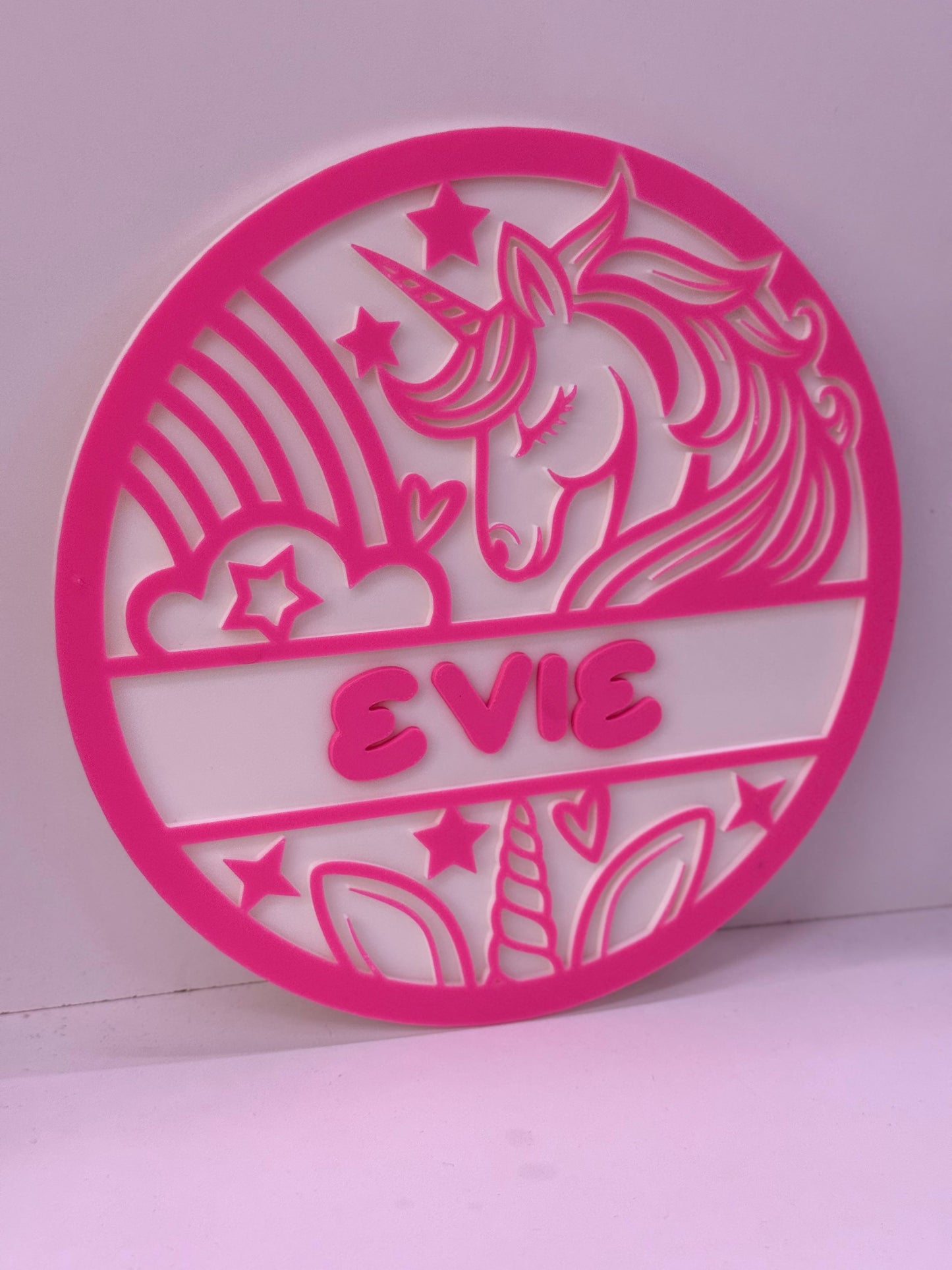 Personalised Any Text Cute Unicorn Door Sign Kids Bedroom Nursery Girls sign