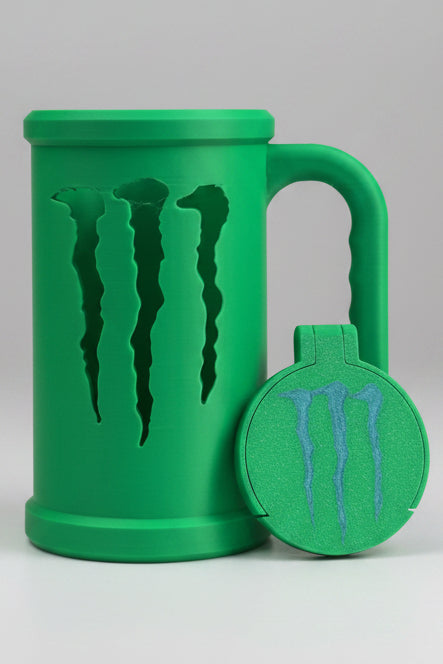Monster Energy | Can / Cup Mug Style holder With Snap On Lid! Multiple Colours