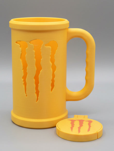 Monster Energy | Can / Cup Mug Style holder With Snap On Lid! Multiple Colours