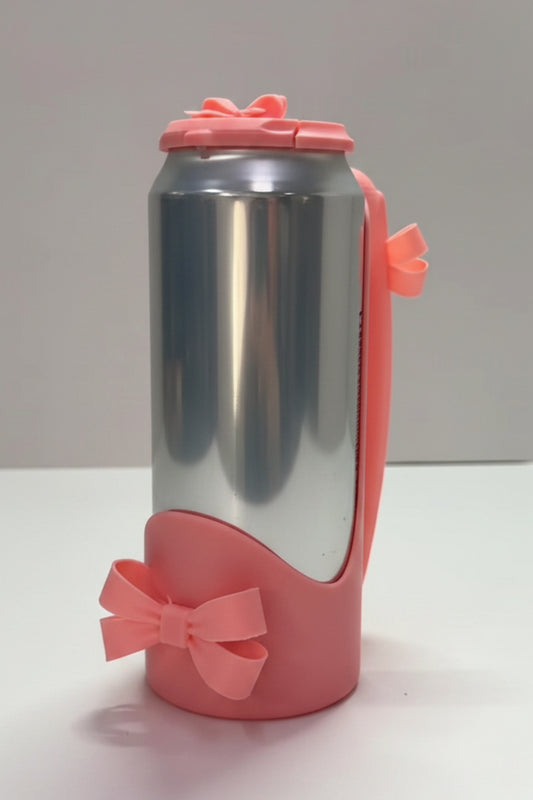 500ml Can Holder with Pink Bows – Reusable Cute Drink Sleeve & Can Cozy