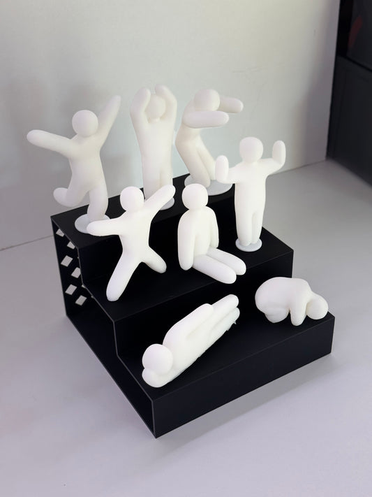 Meccha Chameleon All 8 Pose 3D Printed For Hiding / Painting with Display Stand