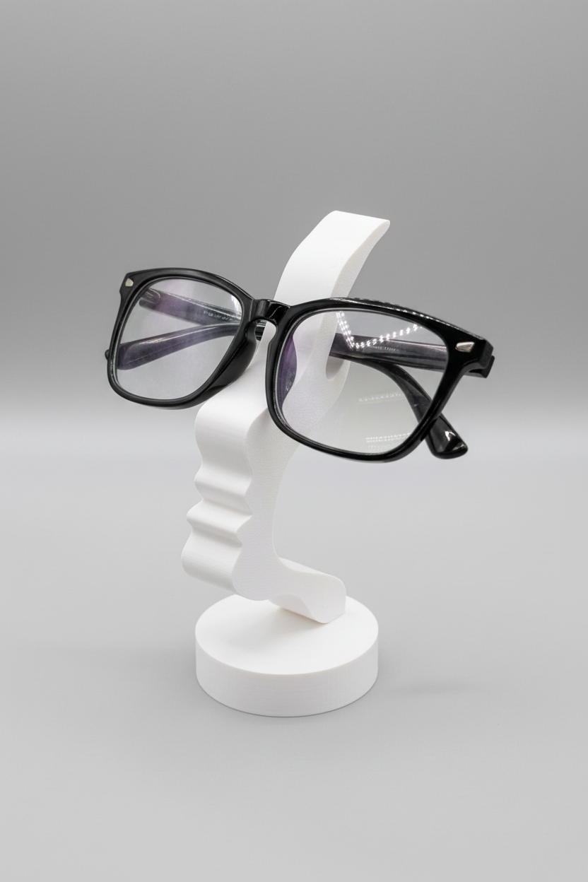Modern Wave Eyeglass Holder Stand – Minimalist 3D Printed Glasses Display & Organizer for Desk