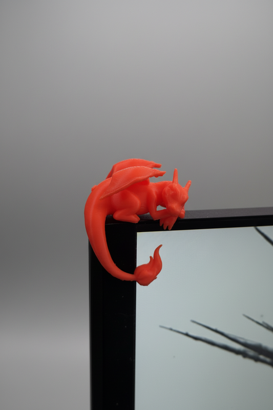 Sleeping Dragon Monitor Topper | Cute Desk Decor | Computer Monitor Pet | Office Desk Accessory | Gift
