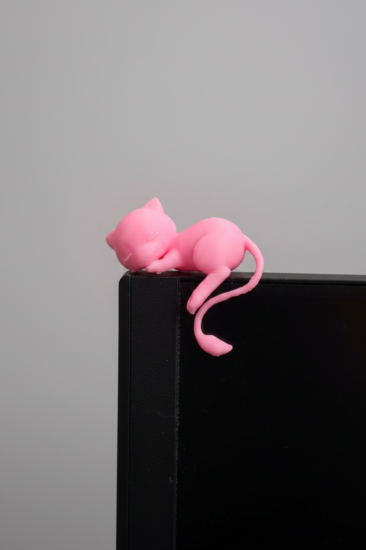 Sleeping Cat Monitor Topper | Cute Desk Decor | Computer Monitor Pet | Office Desk Accessory | Gift
