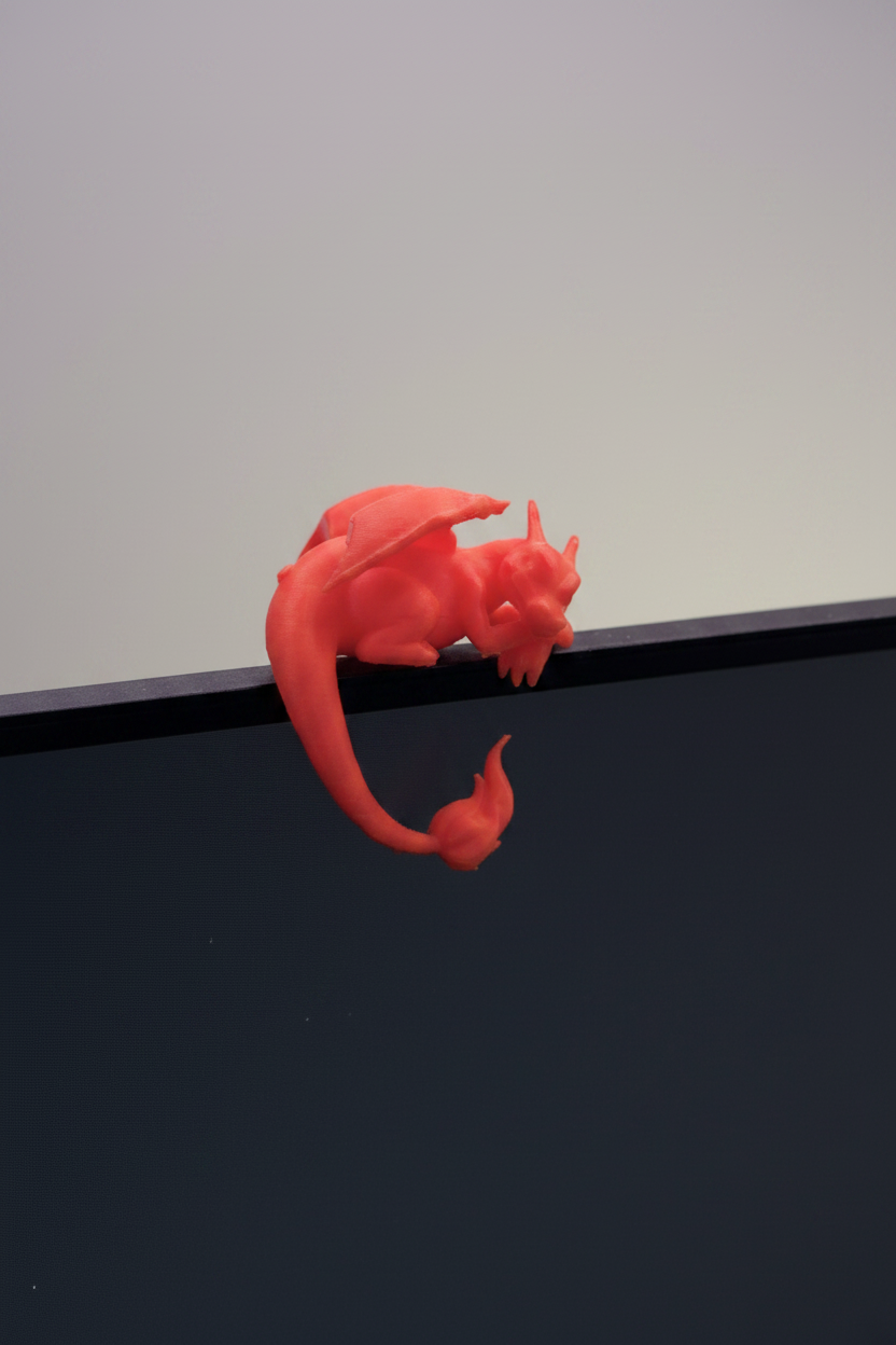 Sleeping Dragon Monitor Topper | Cute Desk Decor | Computer Monitor Pet | Office Desk Accessory | Gift