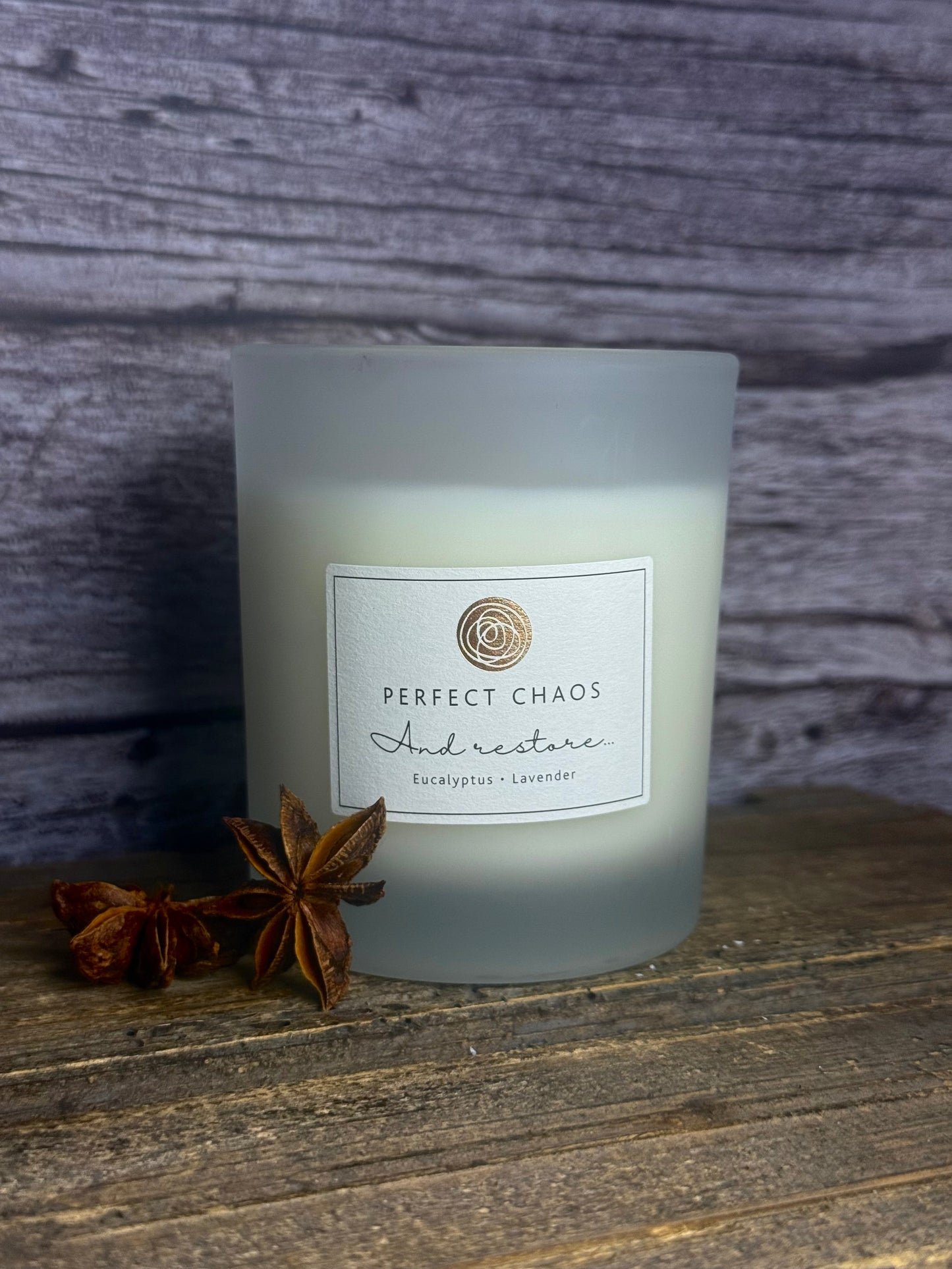 Frosted Glass Candle - And Restore