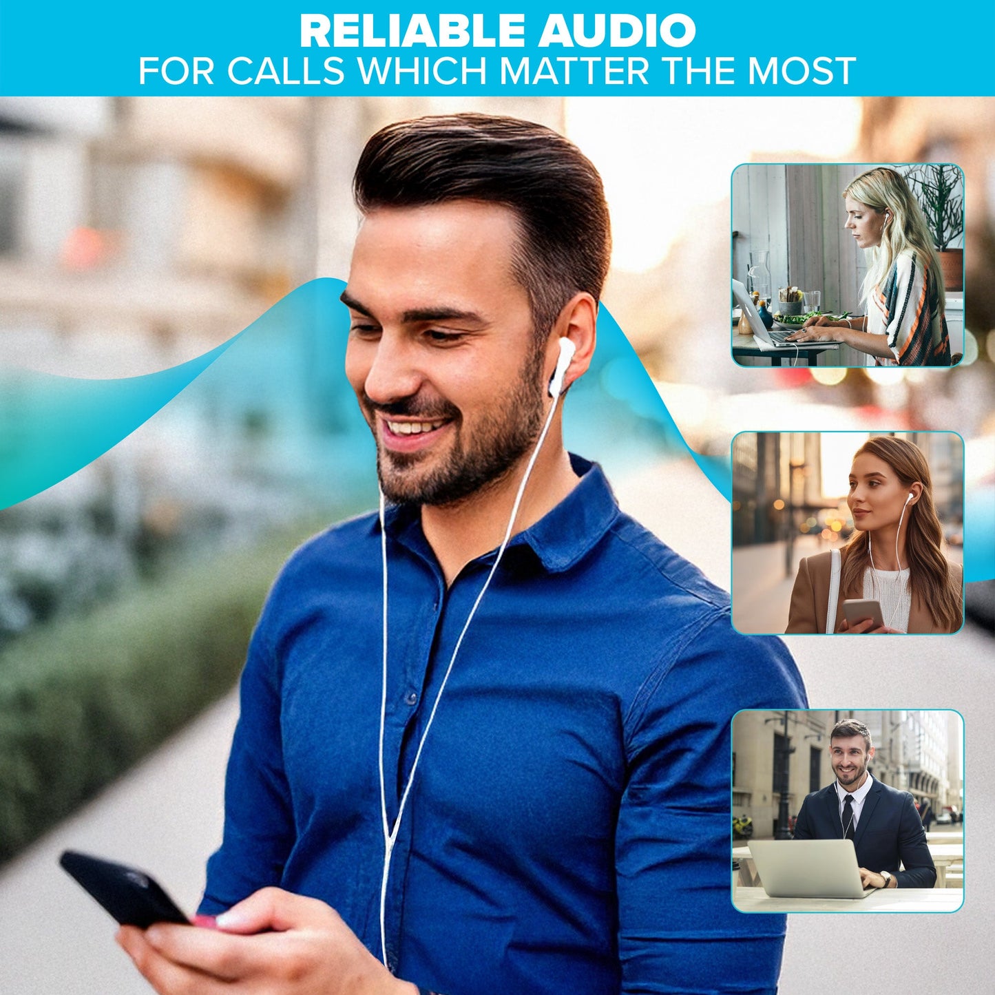 Maplin Wired USB-C Earbuds with Hands Free Calling & Volume Button - White