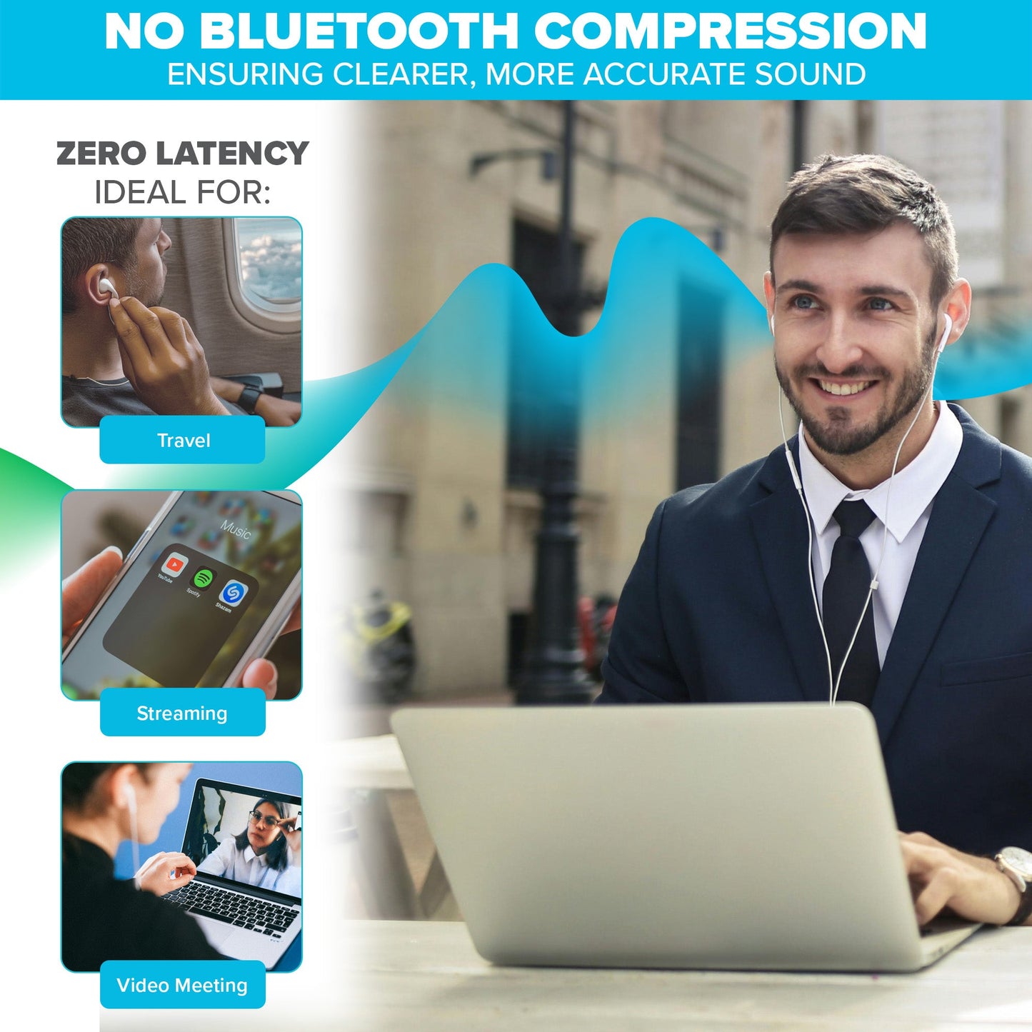 Maplin Hybrid Wired Lightning Earbuds with Hands Free Calling & Volume Button - White