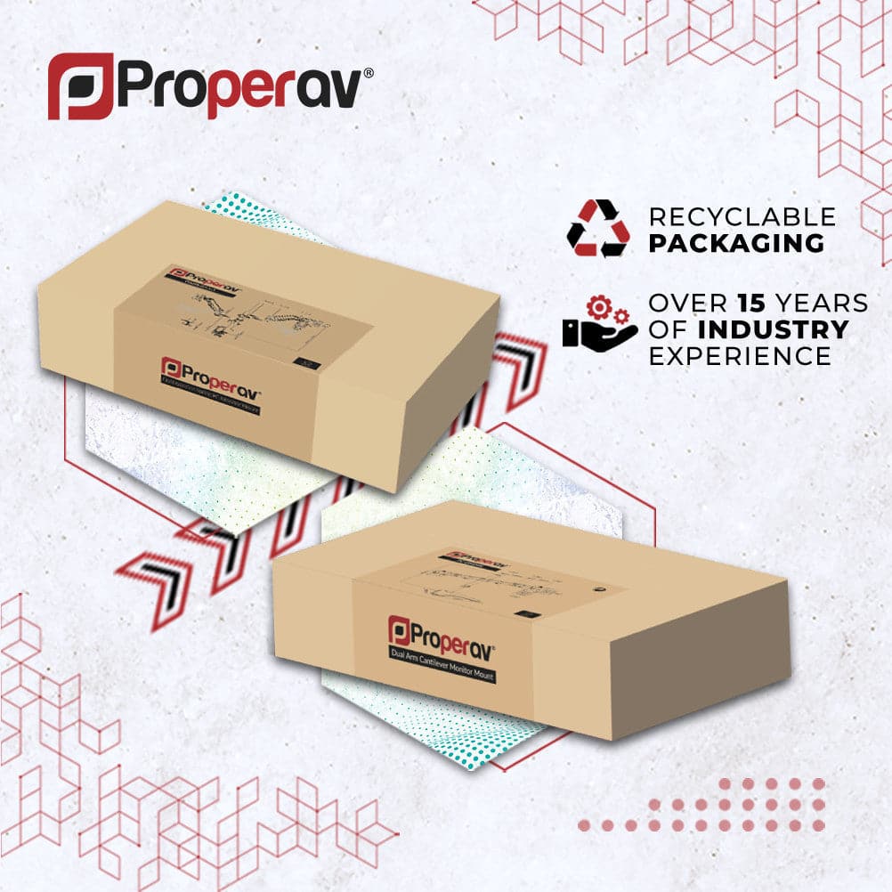 ProperAV Desk Monitor Mount 17" - 32" Dual Swing Arm VESA Max 100x100