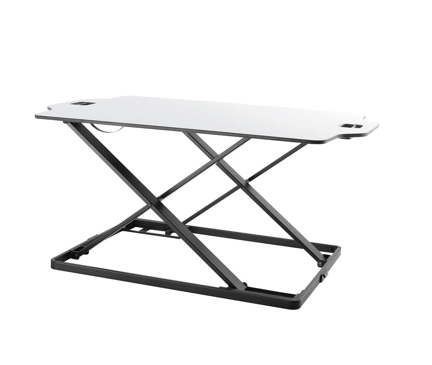 ProperAV Stand Up Desk Converter with Gas Spring Lift & Variable Height Settings - White