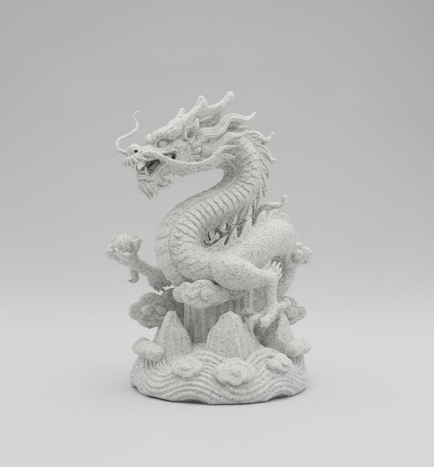 Chinese Dragon 3D printed model front view