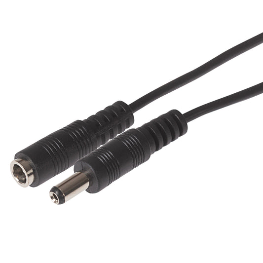Maplin Power Supply Extension Lead 2.5mm x 5.5mm Plug to 2.5mm x 5.5mm Socket - Black, 5m